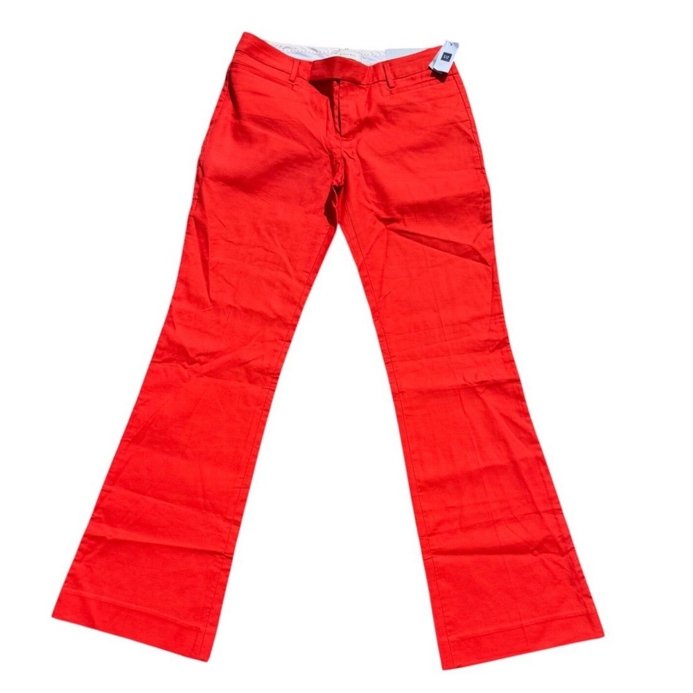 Gap Modern Boot Pants Womens 8L Red Cotton Slim Bootcut Trousers New